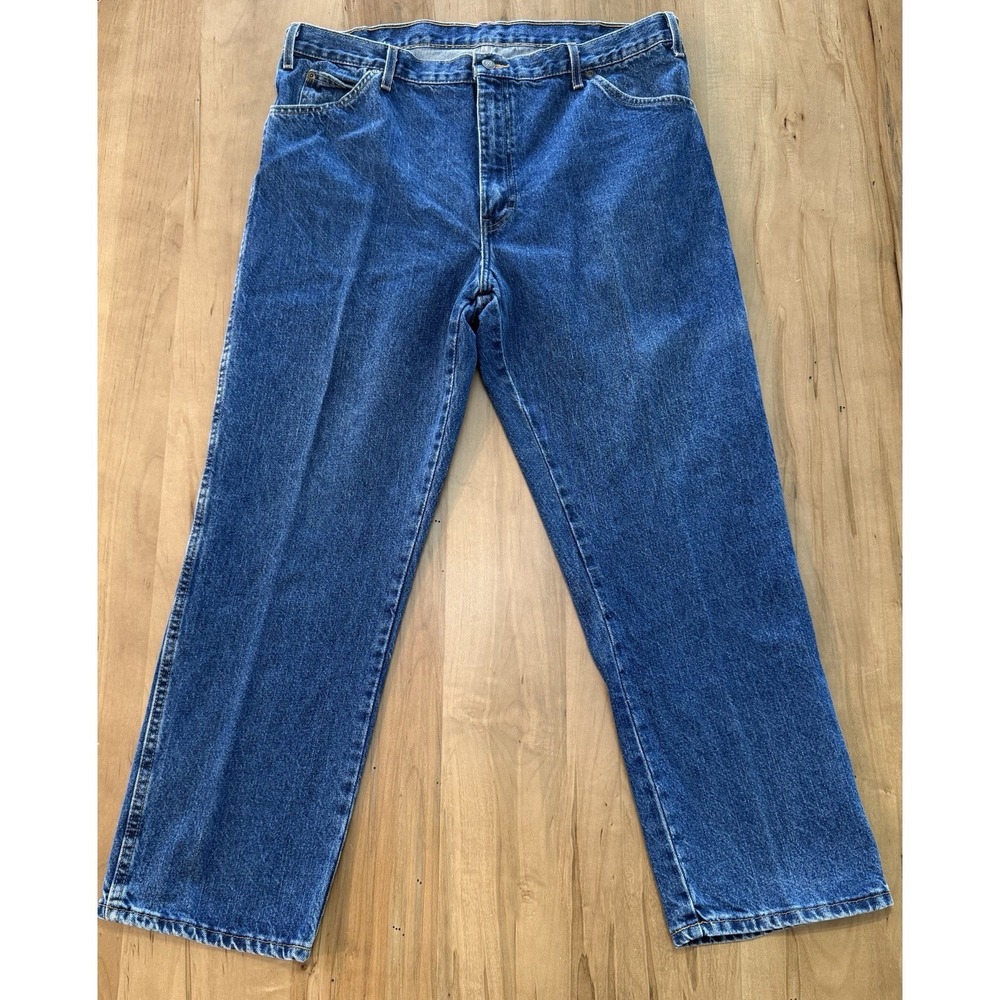 DICKIES Men's Jeans 40x29 straight leg Denim‎ Blue Logo Patch Outdoors Work Farm